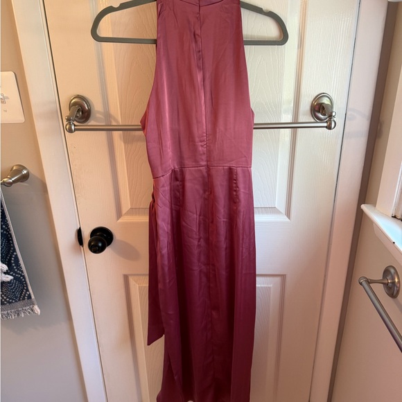 Hello Molly Berry Color Satin Midi Dress - Picture 5 of 5